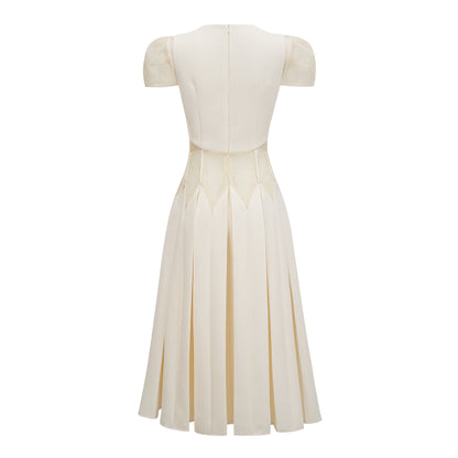 Maelle White Flower Embroidered Maxi Dress