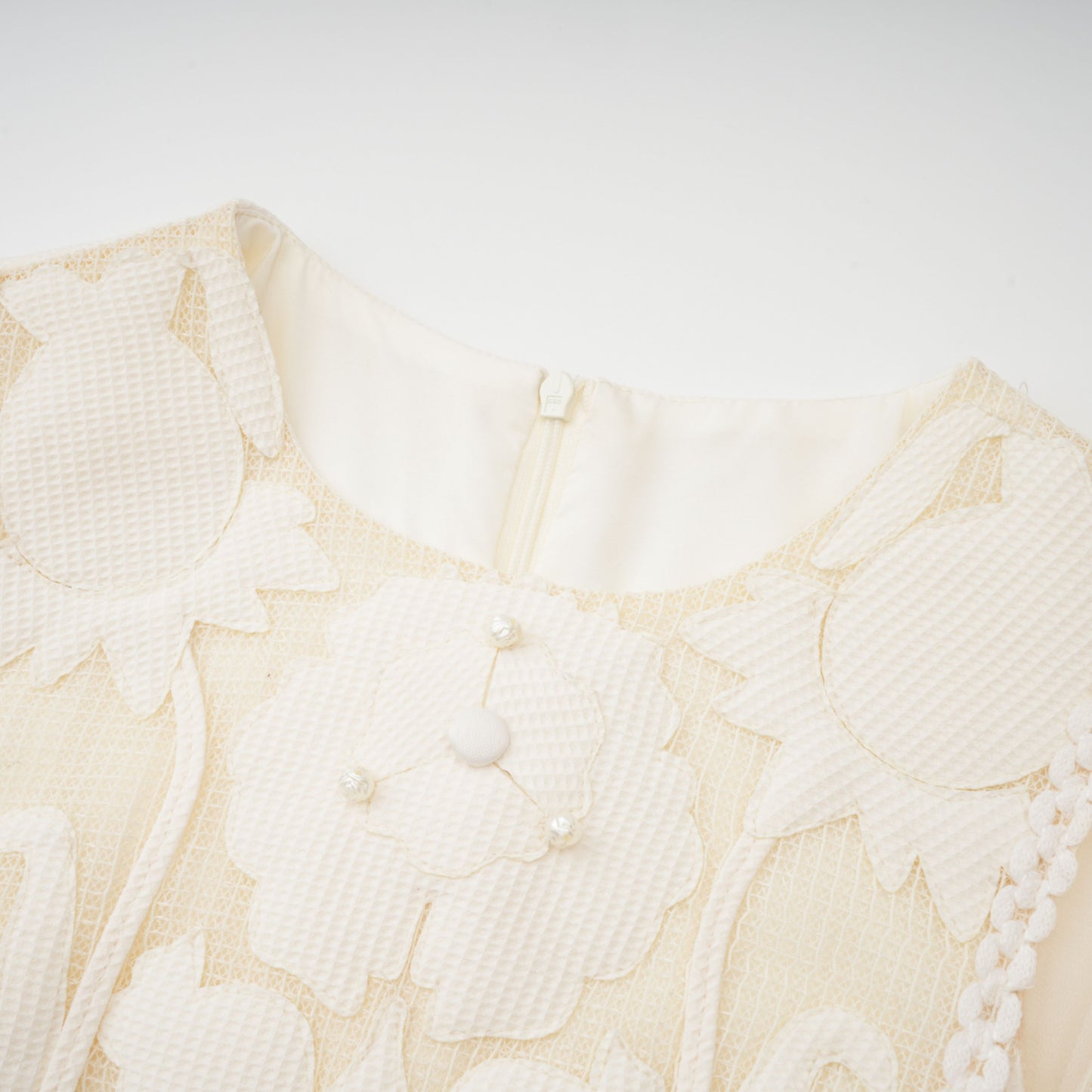 Maelle White Flower Embroidered Maxi Dress