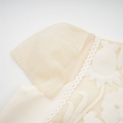 Maelle White Flower Embroidered Maxi Dress