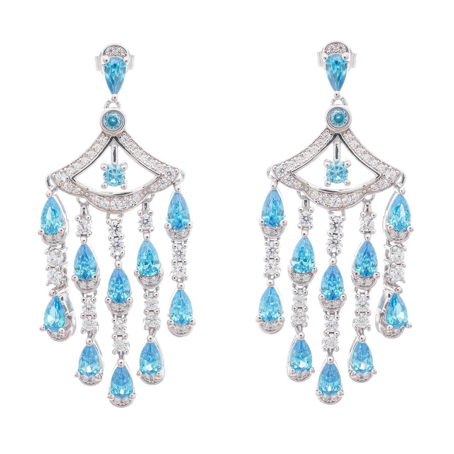 Raphaëlle Blue Crystal Embellished Sterling Silver Earrings