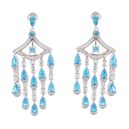 Raphaëlle Blue Crystal Embellished Sterling Silver Earrings