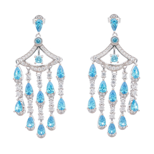 Raphaëlle Blue Crystal Embellished Sterling Silver Earrings