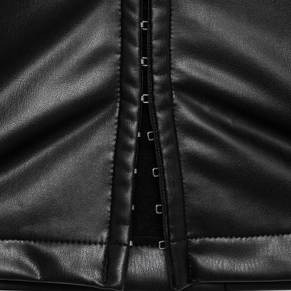 Trine Black Cut Out Leather Top