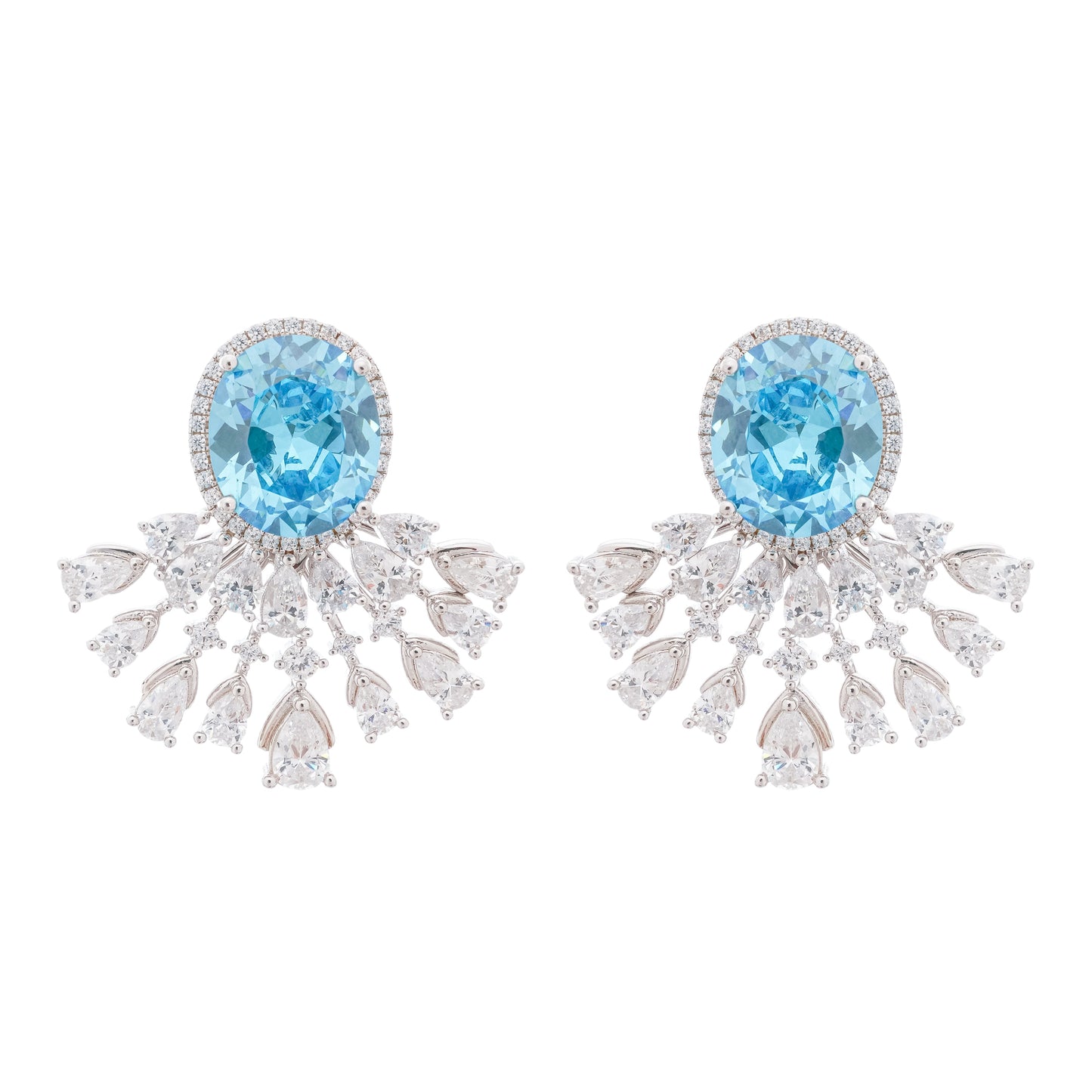 Noémie Blue Crystal Embellished Sterling Silver Earrings