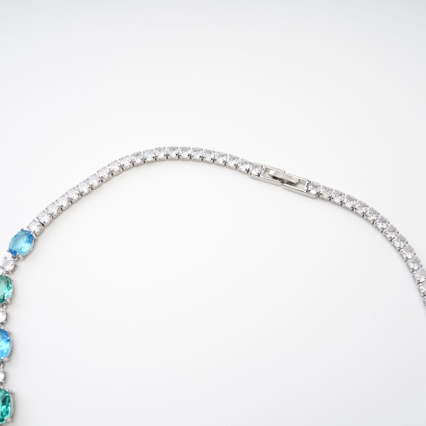 Yvette Drop Crystal Pendant Sterling Silver Necklace