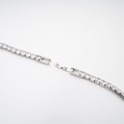 Yvette Drop Crystal Pendant Sterling Silver Necklace